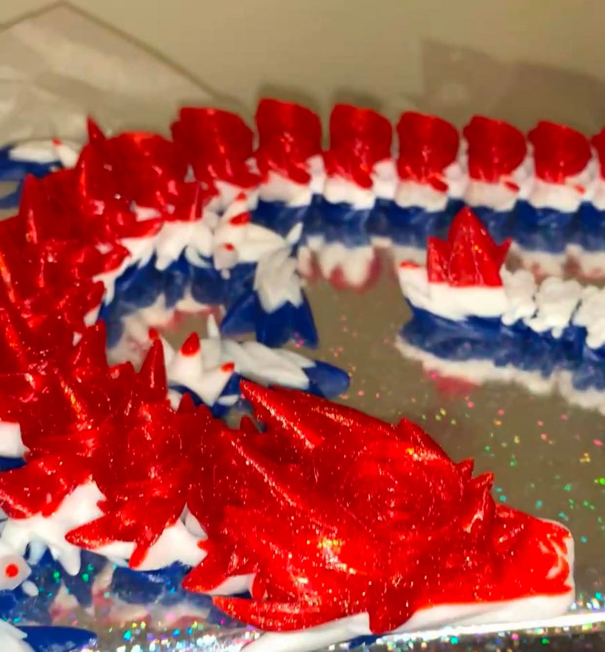 Red, White, and Blue 23” Rose Dragon