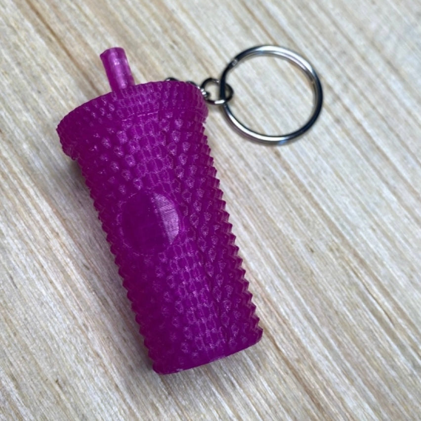 Studded Coffee Cup Key Chain X2