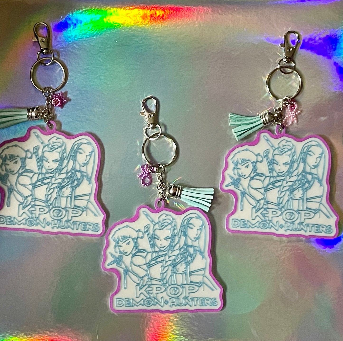 K POP Hunters Bag Charm Chains. (Glow in the dark version).