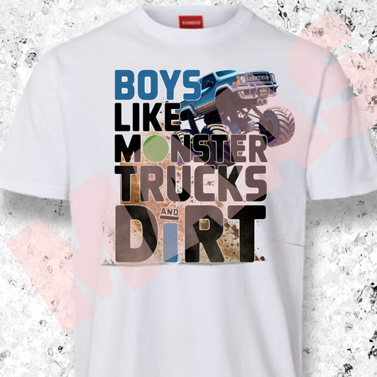 Boys like monster Trucks Graphic 2 Pack