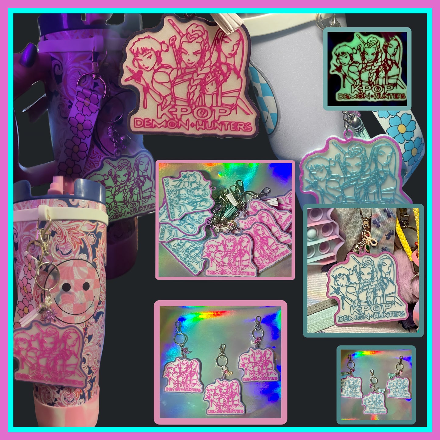 K POP Hunters Bag Charm Chains. (Glow in the dark version).