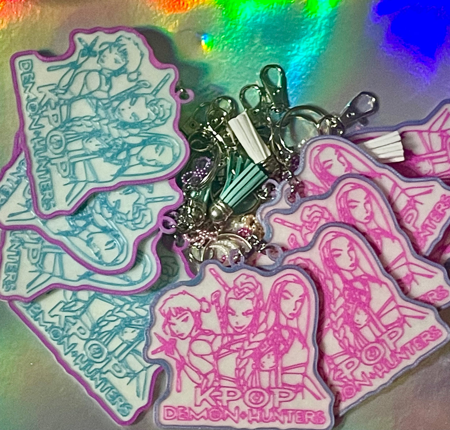 K POP Hunters Bag Charm Chains. (Glow in the dark version).