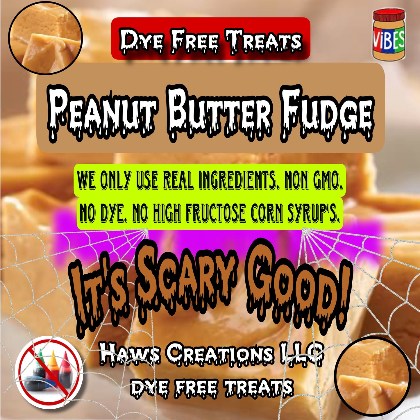 Candy Peanutbutter Fudge Dye Free Gluten Free