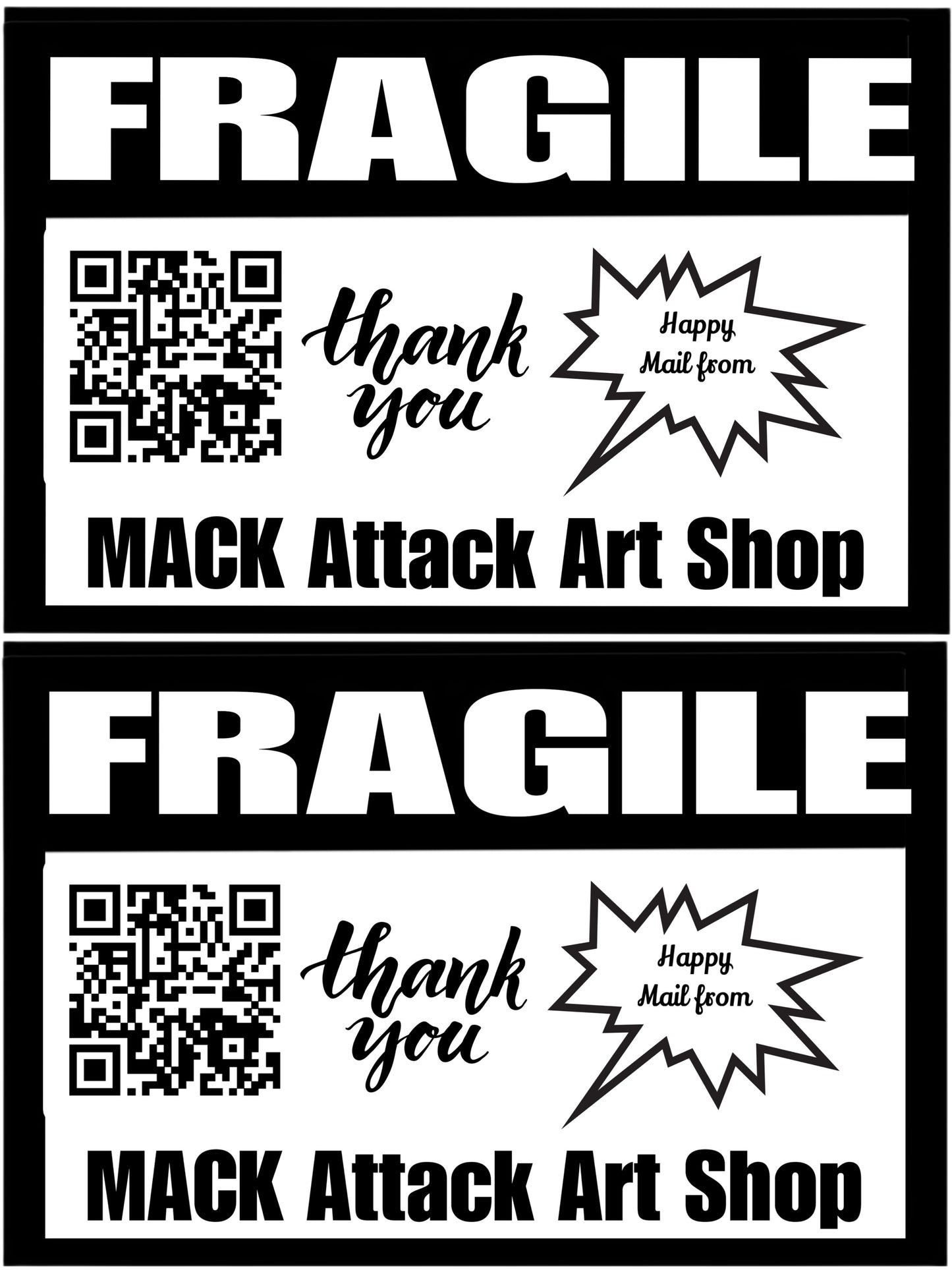 Custom Fragile + Business Labels