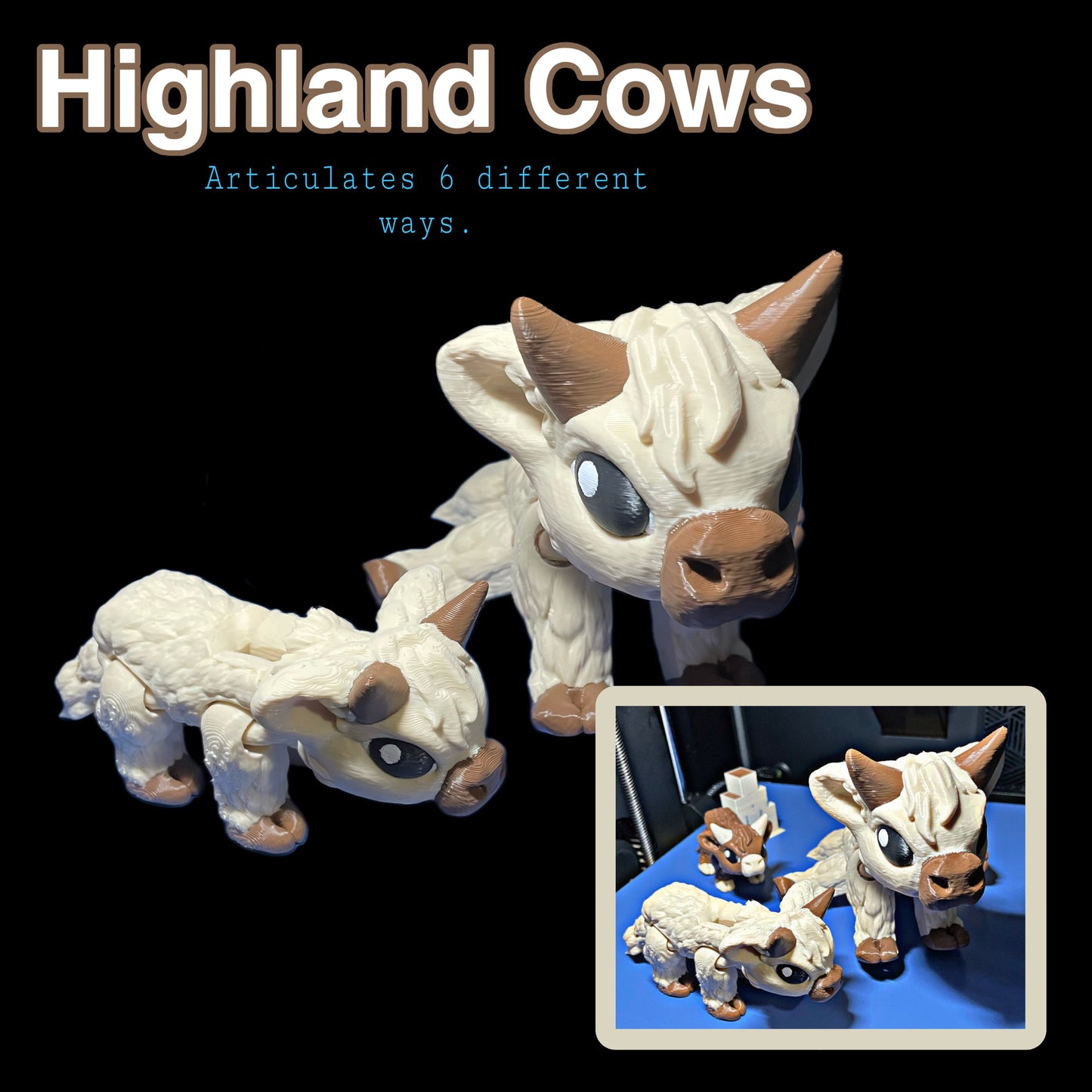 Highland Cows Flexi Farm Animal Crew