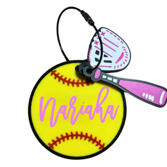 Soft Ball Charm Name Tags with Accessories