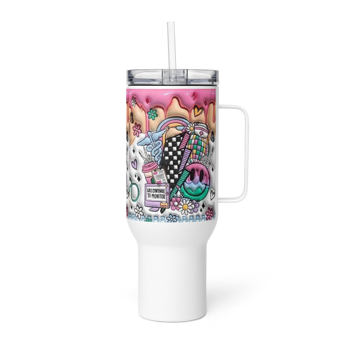 NURSE POP SWIVEL Travel mug with a handle