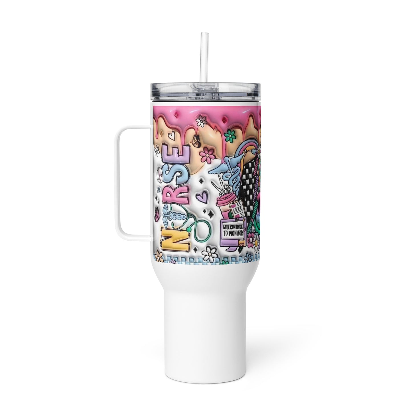 NURSE POP SWIVEL Travel mug with a handle