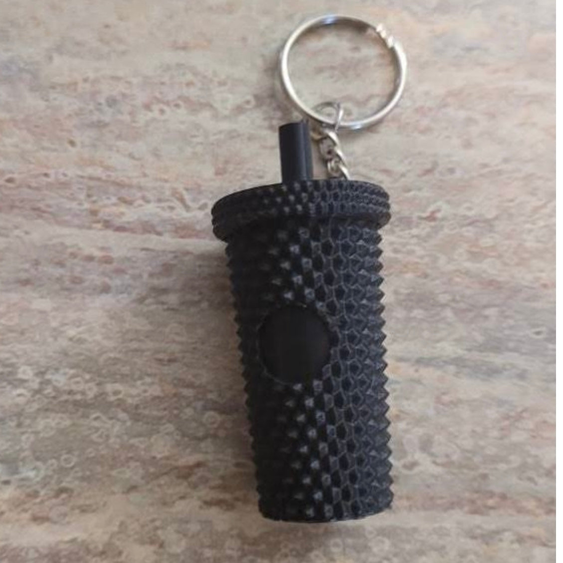 Studded Coffee Cup Key Chain X2